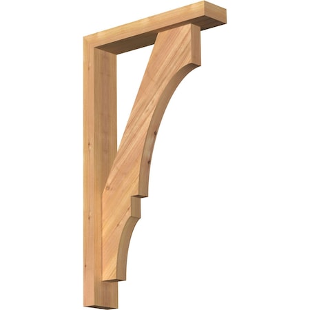 Ekena Millwork Balboa Block Smooth Bracket w/ Offset Brace, Western Red Cedar, 3 1/2"W x 16"D x 28"H BKT0402X16X28BOA05SWR